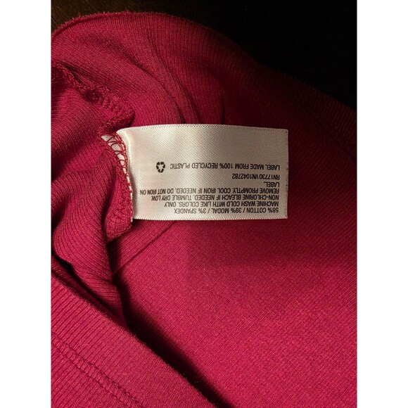 A New Day Women’s Large Red Ribbed Mock Neck Stretch Basic Shirt Business - Picture 3 of 6